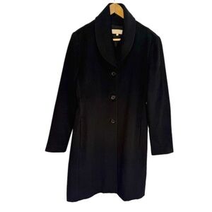 Wool, angora & cashmere black coat - Size 10